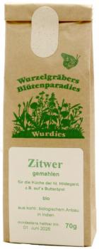 Zitwer, Wurzel, gemahlen,  bio 70g IN