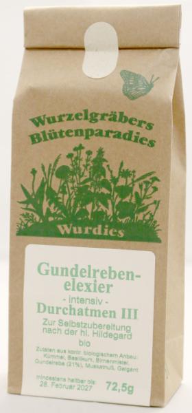 Gundelreben-Elixier, "Durchatmen III" Kräutermix zum Kochen in 2,5 Liter Wein, bio 72,5g